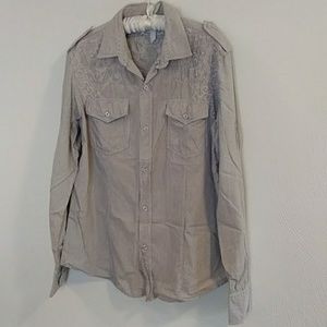 Buckle Pop Icon Clothing Striped Embroidered Shirt